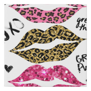 Glitter Lips: Fashionable Leopard Print