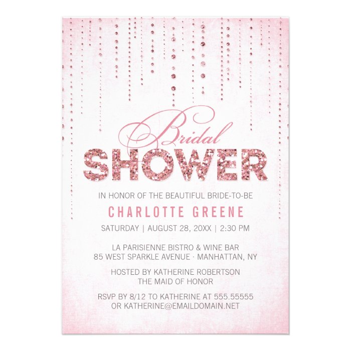 Glitter Look Bridal Shower Invitation