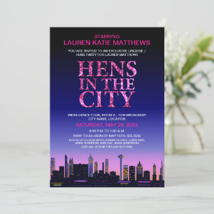 Glitter Look Hens' / Lingerie Movie Poster Party Invitation