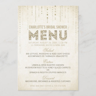 Glitter Look Menu Card