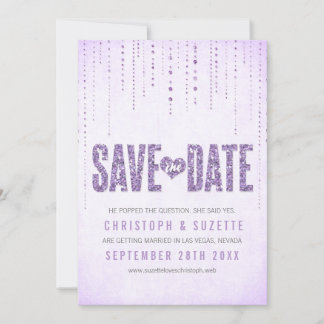 Glitter Look Save The Date Announcement