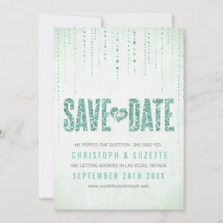 Glitter Look Save The Date Announcement