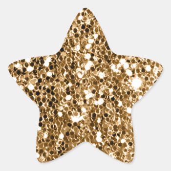 Glitter Look Solid Gold Sparkle Star Sticker by AnyTownArt at Zazzle