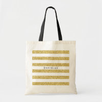 Glitter-look Stripes Bridesmaid Tote