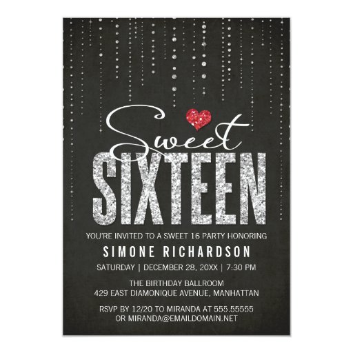 Sweet 16 Invitation Cards 10