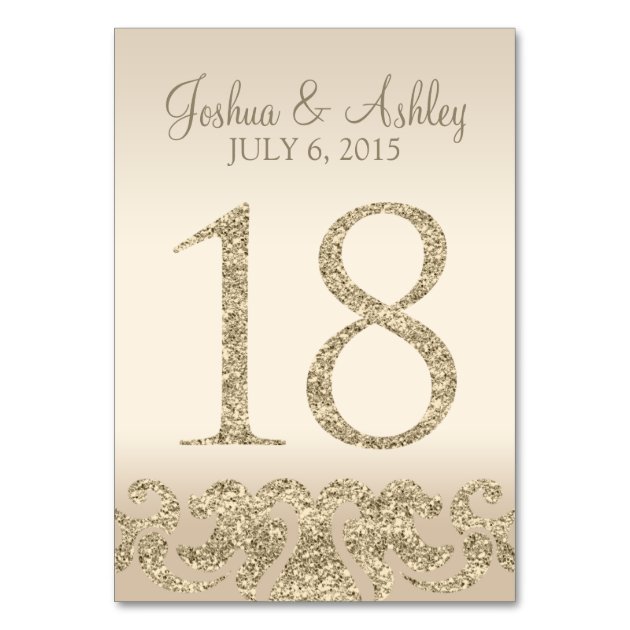 Glitter Look Wedding Table Numbers-Table Card 18