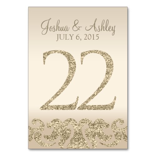 Glitter Look Wedding Table Numbers_Table Card 22