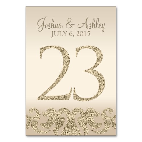 Glitter Look Wedding Table Numbers_Table Card 23