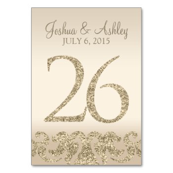Glitter Look Wedding Table Numbers-table Card 26 by cardeddesigns at Zazzle