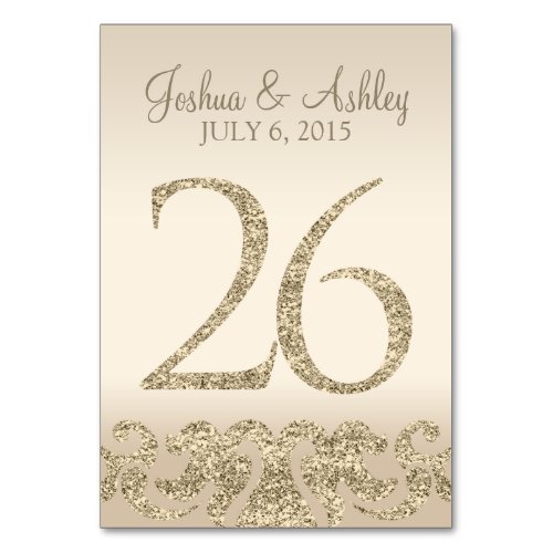 Glitter Look Wedding Table Numbers_Table Card 26