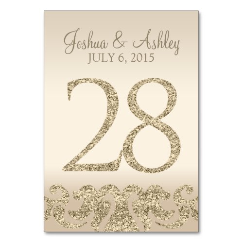 Glitter Look Wedding Table Numbers_Table Card 28