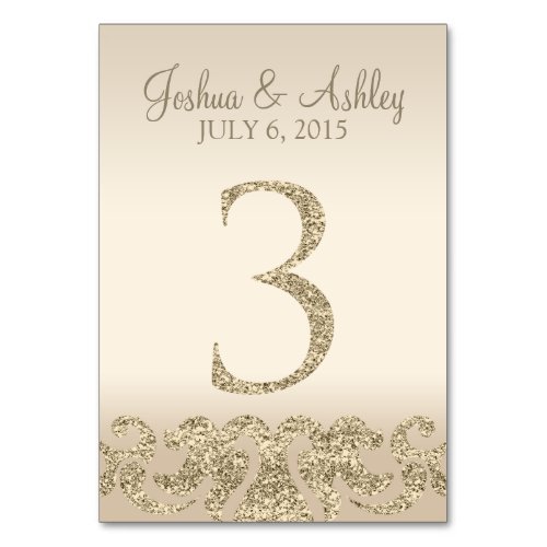 Glitter Look Wedding Table Numbers_Table Card 3