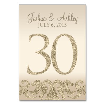 Glitter Look Wedding Table Numbers-table Card 30 by cardeddesigns at Zazzle