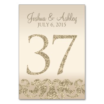 Glitter Look Wedding Table Numbers-table Card 37 by cardeddesigns at Zazzle