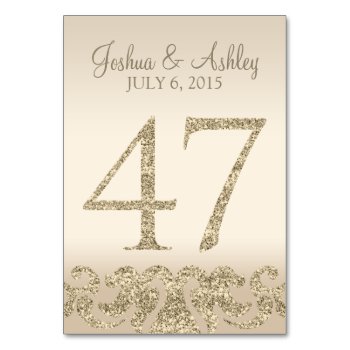 Glitter Look Wedding Table Numbers-table Card 47 by cardeddesigns at Zazzle