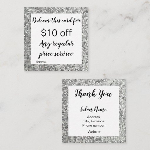 Glitter looking Discount coupon card Zazzle