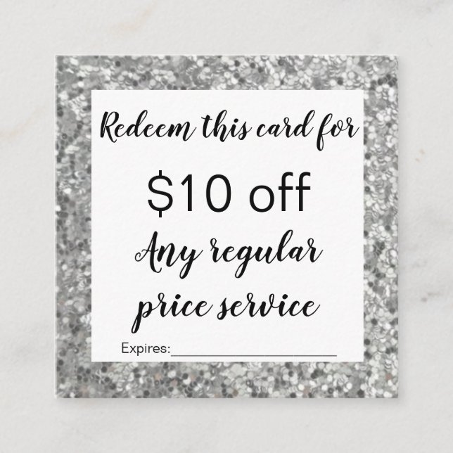 Glitter looking Discount coupon card (Front)