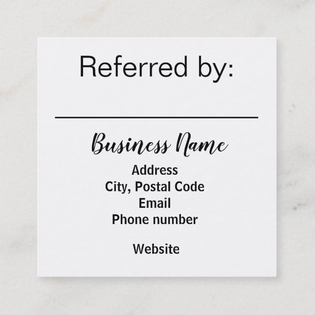 Glitter looking referral card (Back)
