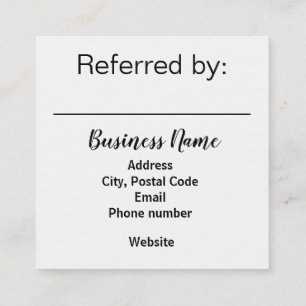 Glitter looking referral card