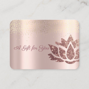 Glitter Lotus,Confetti,Rose Gold Discount Card