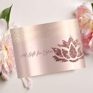 Glitter Lotus,Confetti,Rose Gold Discount Card