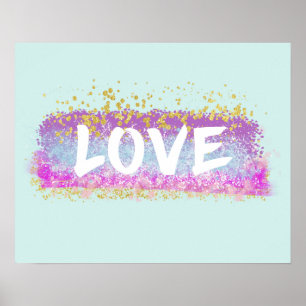 Glitter Love Colorful Poster