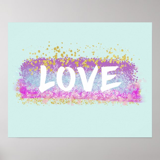 Glitter Love  Colorful Poster (Front)