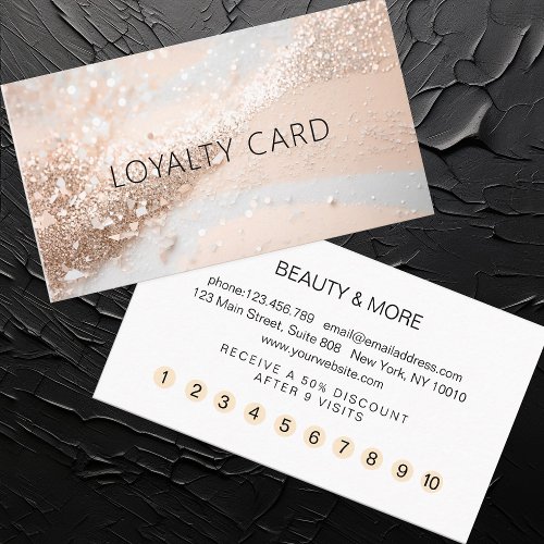 Glitter Loyalty 10 Nails Lashes Beauty Business Card