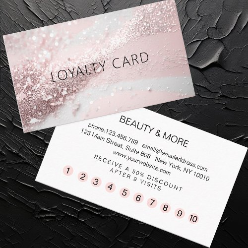 Glitter Loyalty 10 Nails Lashes Beauty Business Card