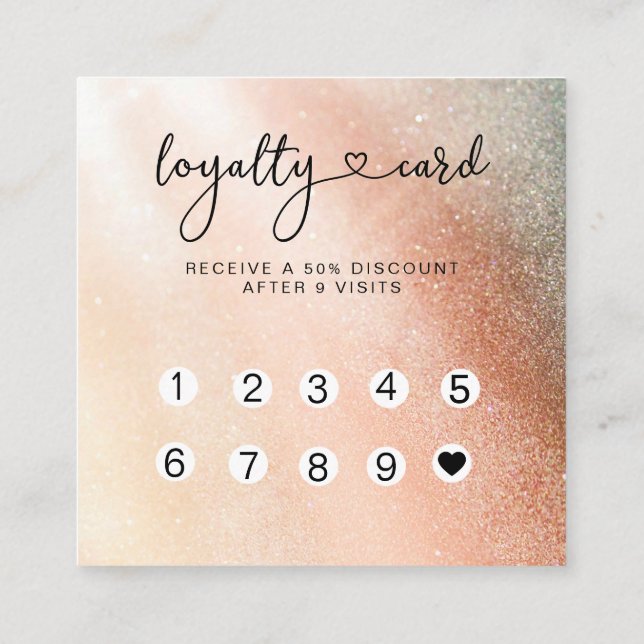 Glitter Loyalty 10 Nails Lashes Business Card  (Back)