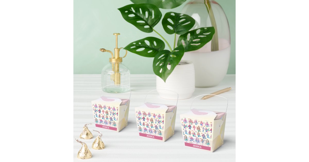 Glitter Magical Mermaid Birthday Under The Sea Favor Boxes | Zazzle