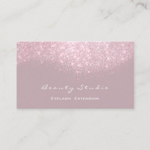 Glitter Makeup Artist Blogger Lash Mauve Pink Gray Business Card