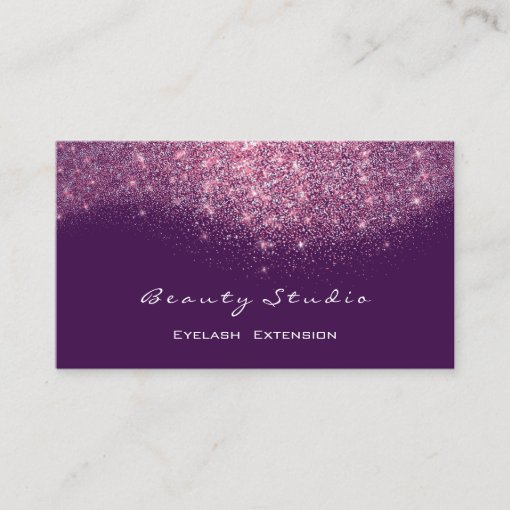 Glitter Makeup Artist Blogger Lash Purple Pink Business Card Zazzle 5147