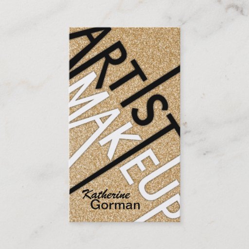 Customizable Glitter Makeup Artist Business Cards