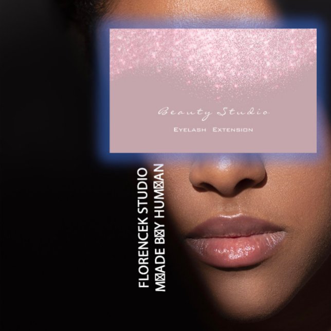 Glitter Makeup Artist Stylist Lash Mauve Pink Gray Business Card (Glitter Makeup Artist Stylist Lash Mauve Pink Gray Business Card)