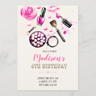 Glitter makeup invitation