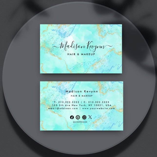  Glitter Marble Agate  Business Card (Creator Uploaded)