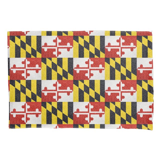 Glitter Maryland flag standard pillow case set (Front-Left)