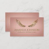 Glitter Mascara Eyelash Extensions Gold Wings Card (Front/Back)
