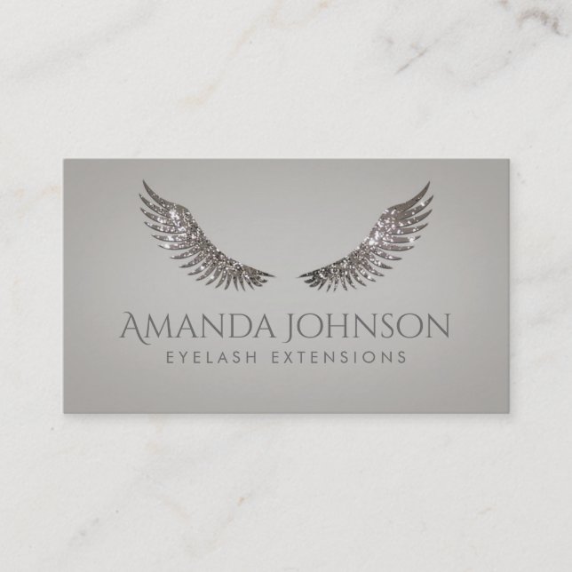 Glitter Mascara Eyelash Extensions Luxurious Card (Front)