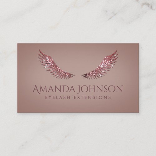 Glitter Mascara Eyelash Extensions Rose Grey Card