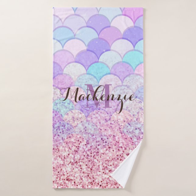 Glitter Mermaid Bath Towel (Bath Towel)