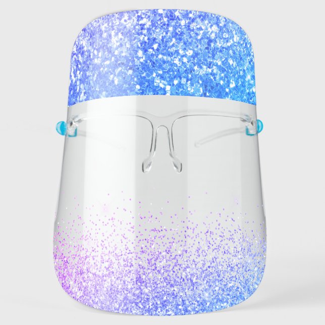 Glitter Mermaid Blue Sparkle & Shimmer Face Shield (Front)