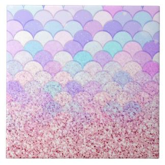 Glitter Mermaid Ceramic Tile