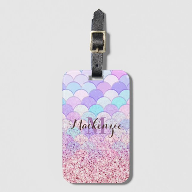 Glitter Mermaid Luggage Tag (Front Vertical)