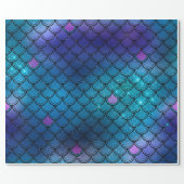 Glitter Mermaid Scales Pattern Wrapping Paper (Flat)