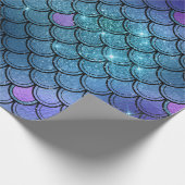 Glitter Mermaid Scales Pattern Wrapping Paper (Corner)