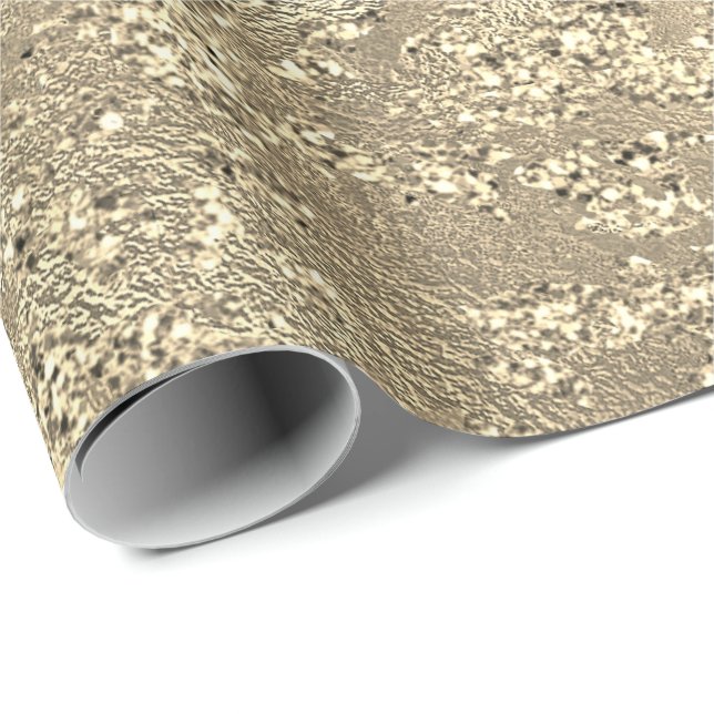 Glitter Metallic Molten Gold Marble Shiny Metallic Wrapping Paper (Roll Corner)