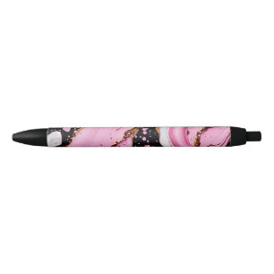 Glitter Minimal Seamless Black Pink Pattern Pen