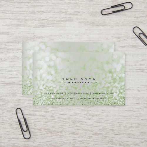 Glitter Mint Minimal Pearly Silver Gray Vip Business Card